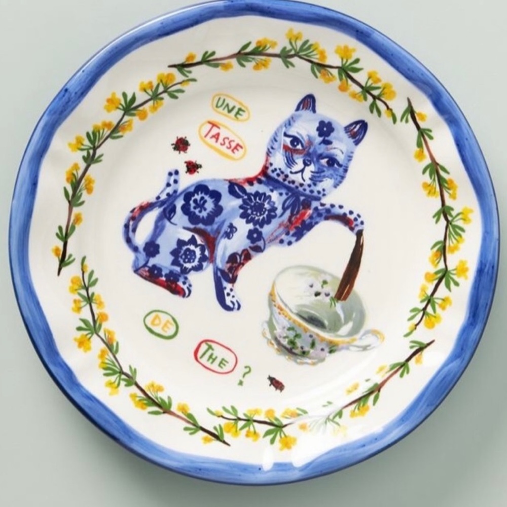 Nathalie Lete Cat Teapot Plate